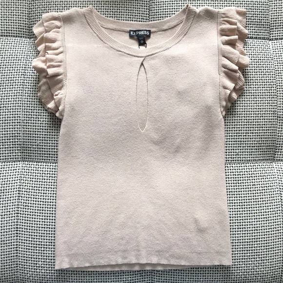 NWT • Express • Tan Crop Top - Picture 2 of 5